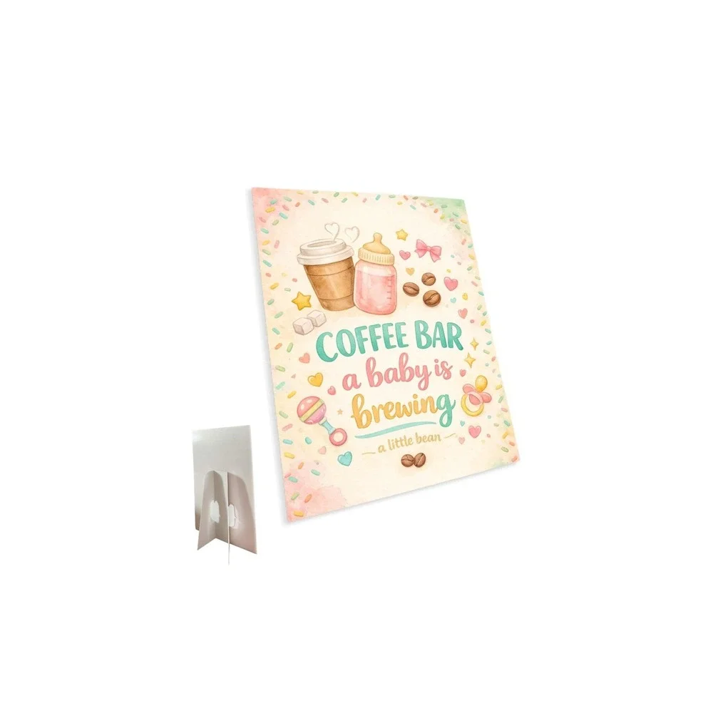 Baby Shower Table Signs 2pc Coffee Bar‎ Brewing A Little Treat For You Decor